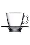 Pasabahce Aqua Tea Coffee Cup & Saucer, Set of 6