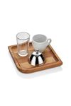 4-Piece Turkish Coffee Set With Wooden Saucer, Set Of 2