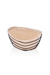 Oval Bread Basket Black Steel With Removable Liner