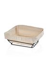 Rectangle Bread Basket Black Steel With Removable Liner