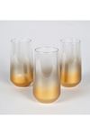 Pasabahce Gold Highball Glasses, Set of 6